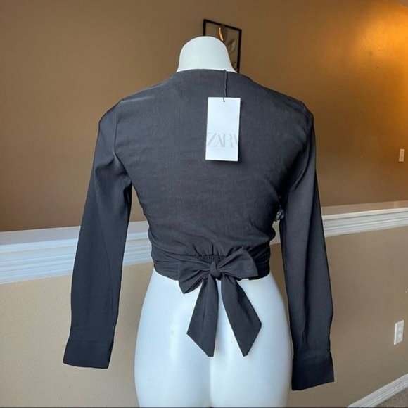 ZARA LINEN BLEND KNOTTED TOP | 3067/485 | - Picture 2 of 5